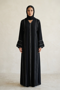 Abaya negra bordada