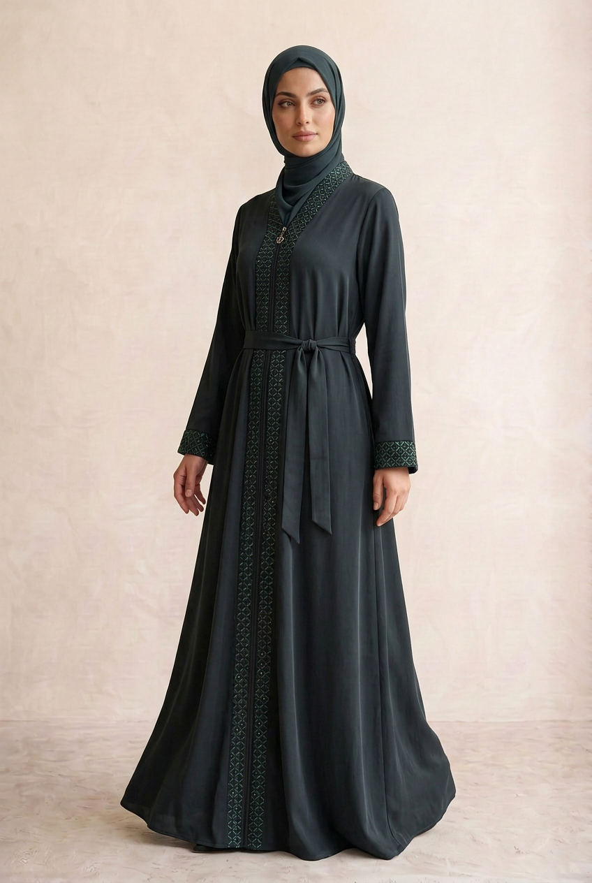 Abaya cremallera
