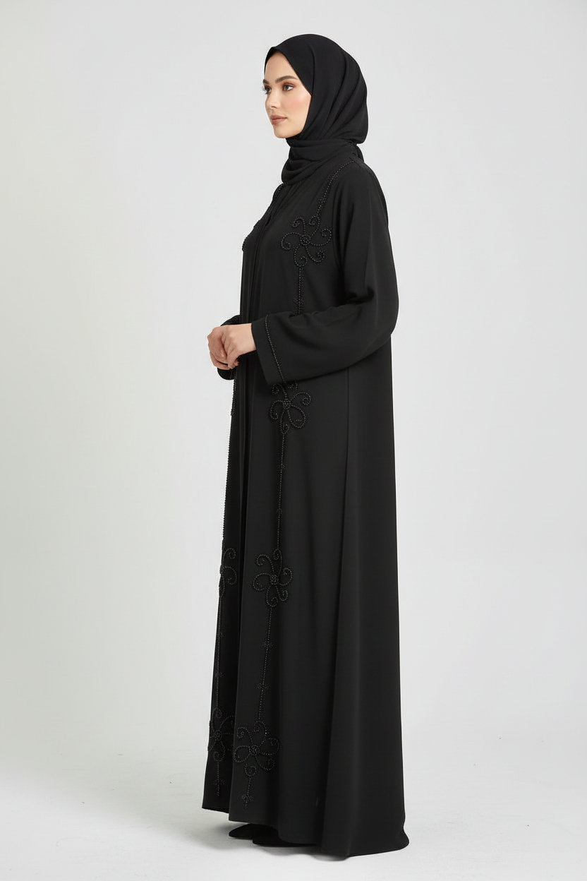 Abaya bordada en pedrería