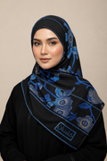 حجاب إماراتي بنقوش زهور داكنة