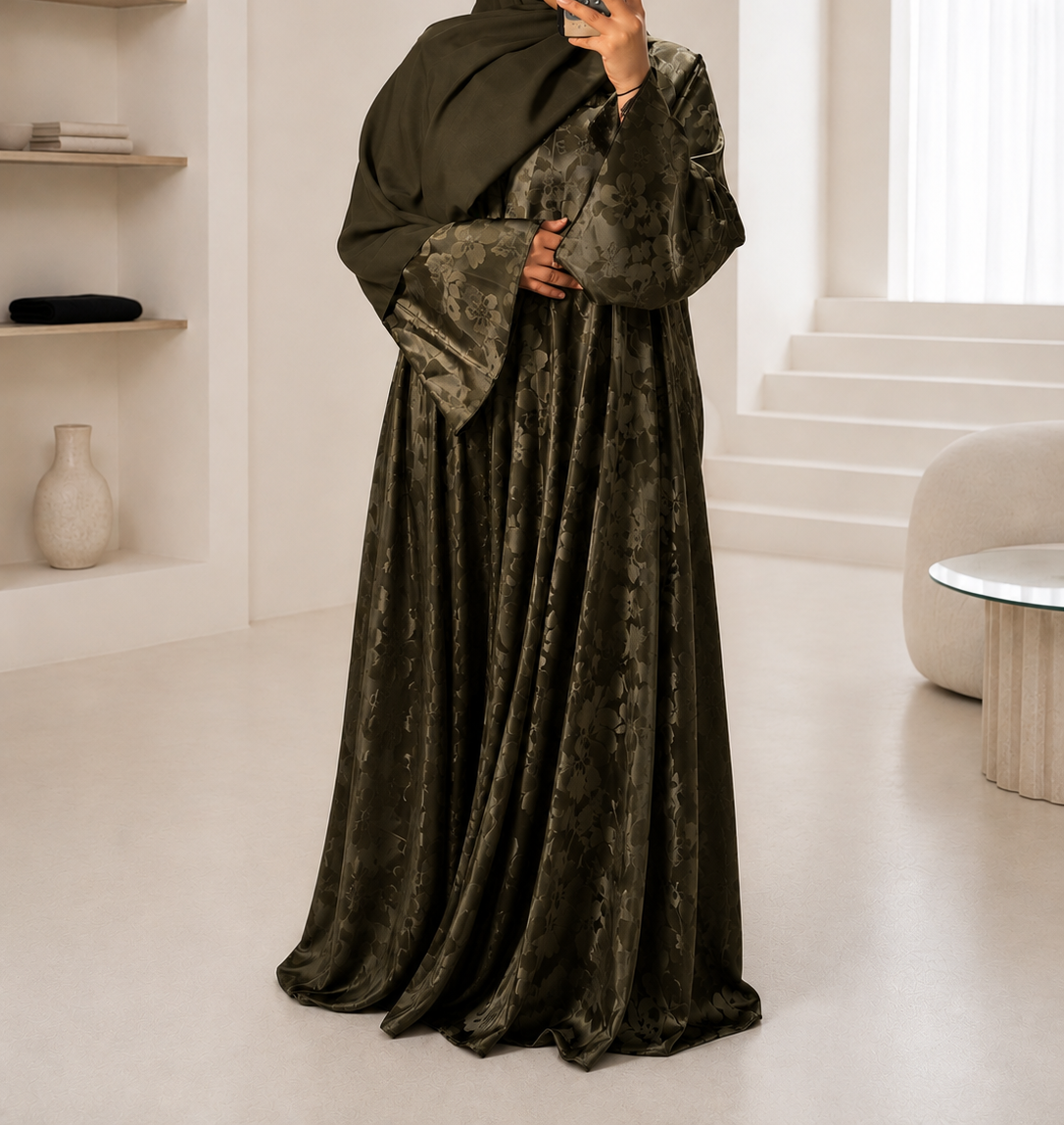 Floral Jacquard Abaya