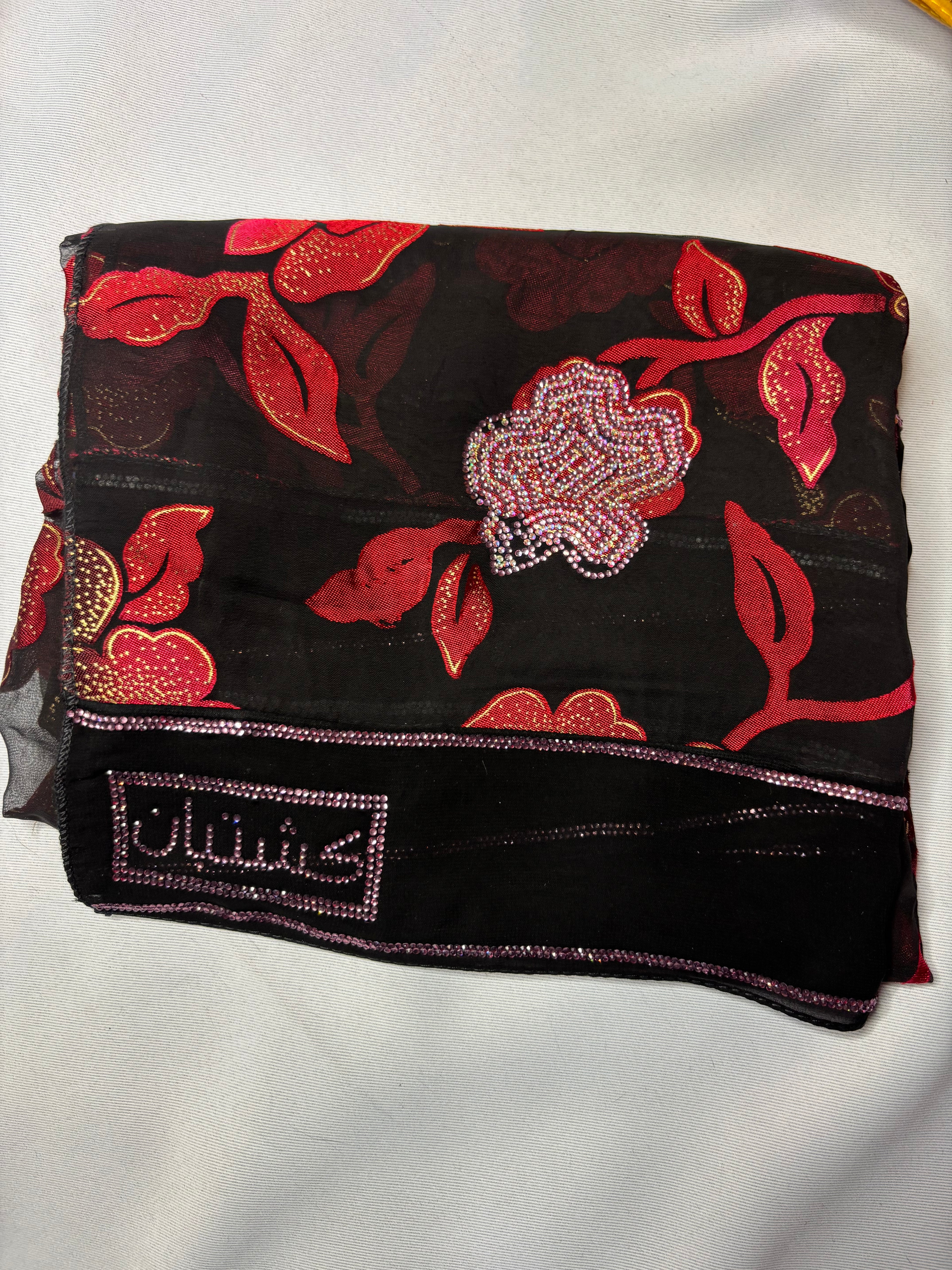 Emirati Noir Floral Hijab