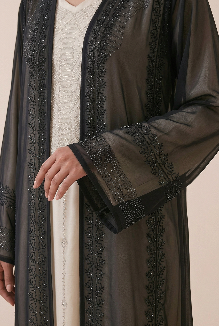 Abaya semi transparente